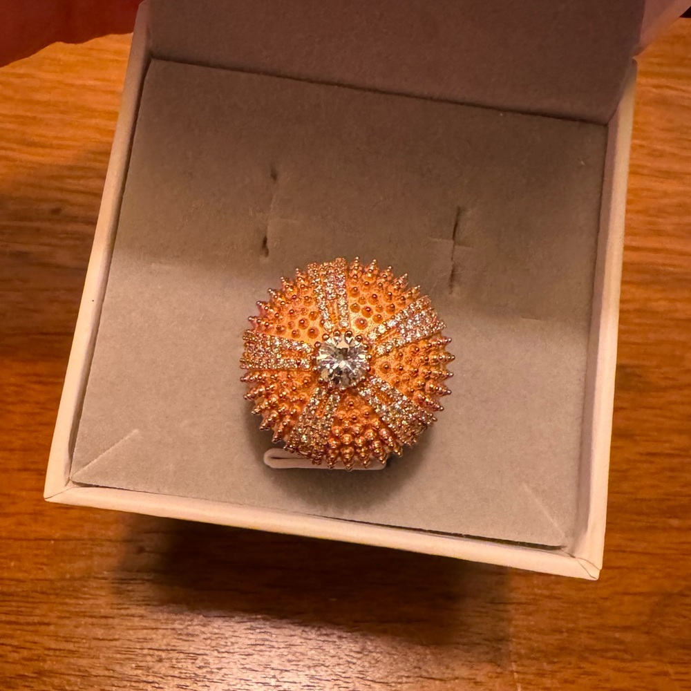 Pharaoun Pink Sea Urchin Cocktail Ring | NEW - Picture 7 of 8
